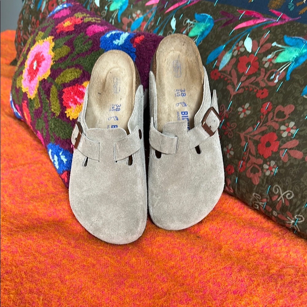 Birkenstock Tan Suede Mules